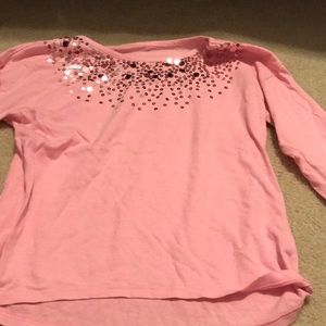 ☀️ Pink rhinestone top T-shirt. Justice size 8.